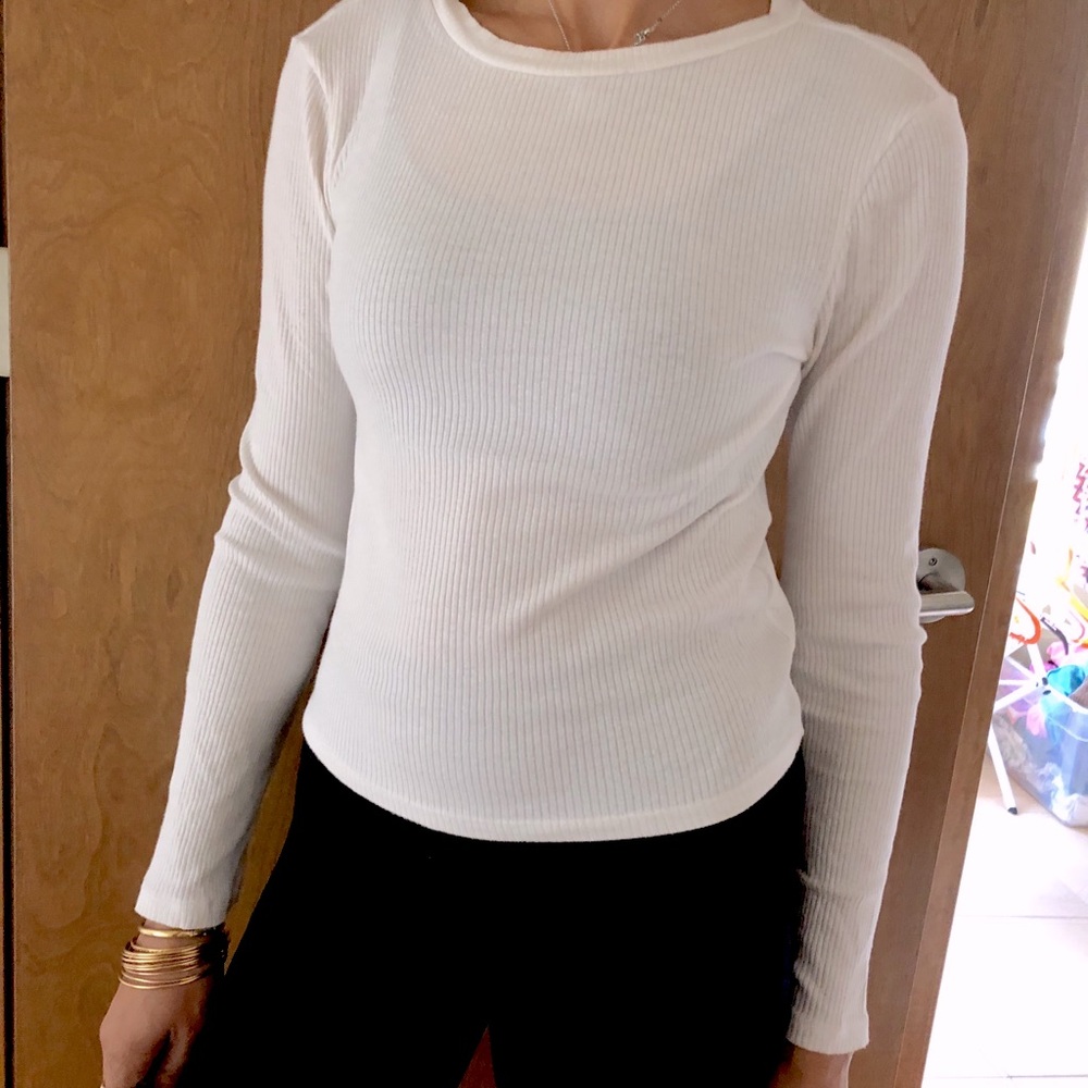 White long sleeve top